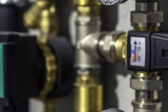 Pressure sensor on the hot water pressure reducing valve.